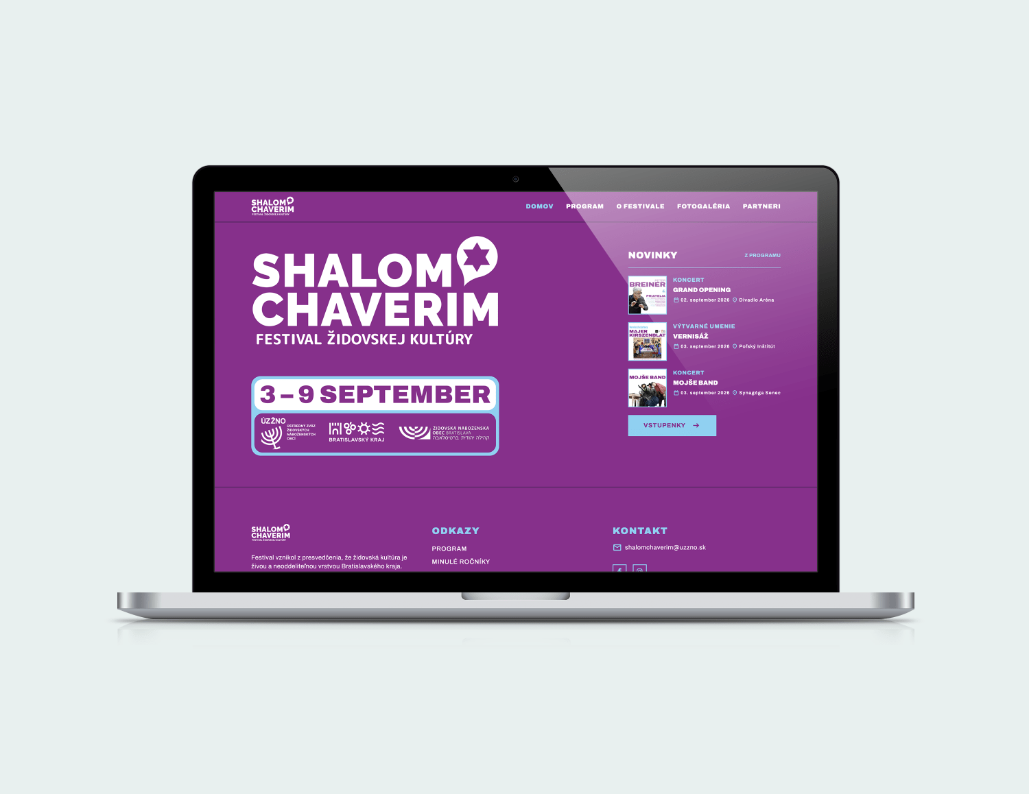 Webová stránka festivalu Shalom Chaverim